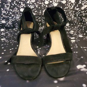 Black Suede Block Heels